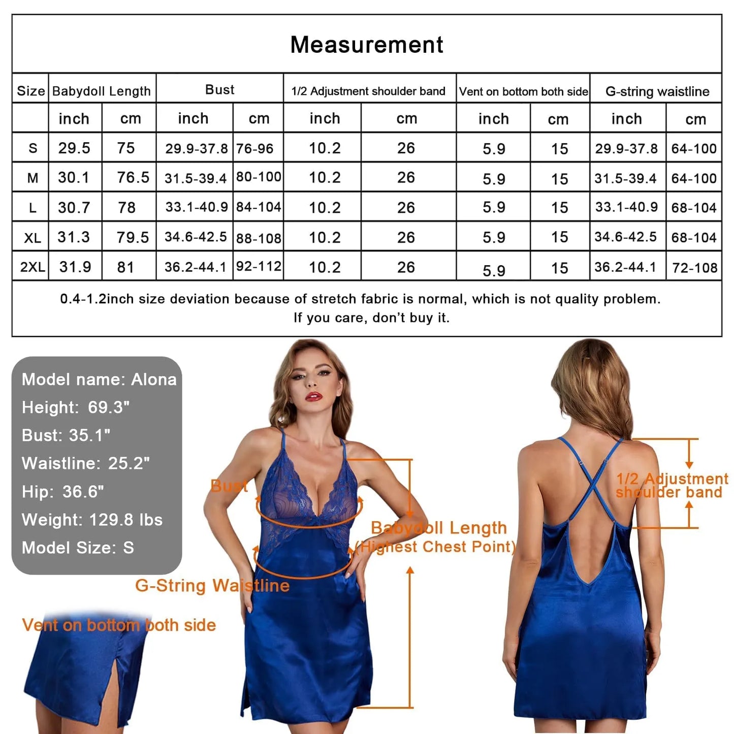 Women Straps V-neck Sleepwear Lingerie Dress